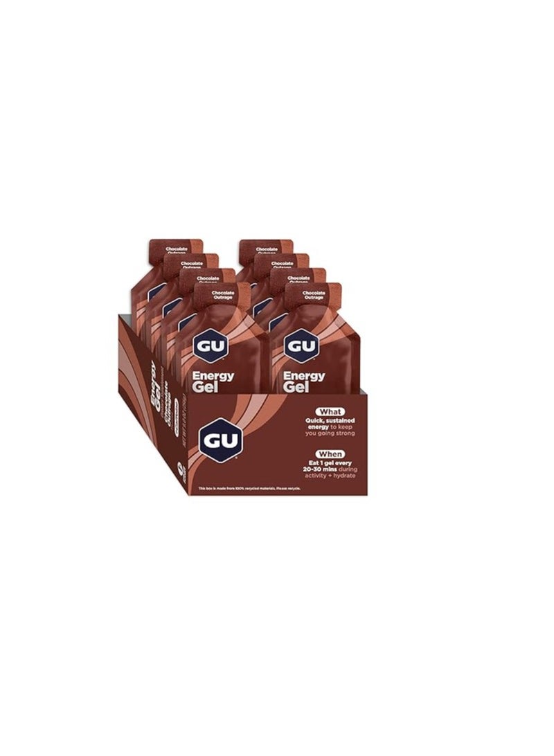 GU Energy Original Sports Nutrition Energy Gel, Vegan, Gluten-Free, Kosher, and Dairy-Free On-the-Go Energy for Any Workout, 8-Count, Chocolate Outrage - Image 2